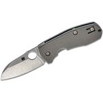 Spyderco Marcin Slysz Techno 2 Folding Knife 2.55 inch CTS-XHP Stonewashed Plain Blade, Titanium Handles