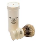 Taylor of Old Bond Street P2190 Pure Badger 8.5 cm Small Travel Shaving Brush with Travel Case, Faux Ivory
