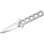 TEKNA Knives Ocean Edge Fixed Dive Knife 3.5 inch Polished Double Edge Symmetrical Dagger Blade and Skeletonized Handle, ABS Plastic Sheath