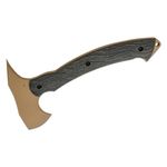 Toor Knives Tomahawk, 11 inch Overall, D2 Coyote Tan Axe Head with Spike, Black Linen Micarta Handles, Camo Kydex Sheath