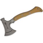 TOPS Knives Hammer Hawk Axe with Backup Knife, 14.5 inch Overall, Tungsten Cerakote Axe Head, Green Canvas Micarta Handles, Brown Leather Sheath