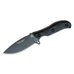 TOPS Knives Silent Hero 4 Fixed Blade Knife 4.25 inch Black Drop Point Blade, Black Canvas Micarta Handles, Black Kydex Sheath