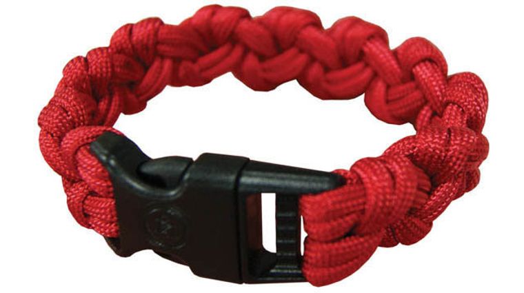 UST Ultimate Survival 550 Paracord Survival Bracelet with Basic Clasp, Red  - KnifeCenter - 20-295-354-B4 - Discontinued