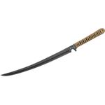United Cutlery Black Ronin Tan Combat Wakizashi Sword 17 inch Black Stonewashed Blade, Tan Cord Wrapped Handle, Molded Sheath