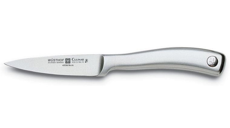 LamsonSharp USA Silver Forged 3.5 Paring Knife, Burgundy Pakkawood Handles  - KnifeCenter - 39910 - Discontinued