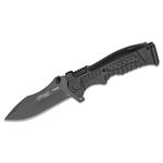 Walther KDK Folding Karambit 2.32 440C Black Serrated Hawkbill Blade,  Black Synthetic Handle with Finger Ring Pommel, Nylon Pouch - KnifeCenter -  5.0764-US