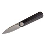 We Knife Company Justin Lundquist Eidolon Front Flipper Knife 2.86 inch CPM-20CV Drop Point Blade, Integral Black G10 Handle