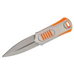 We Knife Company 2017B Justin Lundquist OSS Dagger Fixed Neck Knife 2.22 inch CPM-20CV Stonewashed Double Edge Dagger, Orange G10 Handle, Kydex Sheath