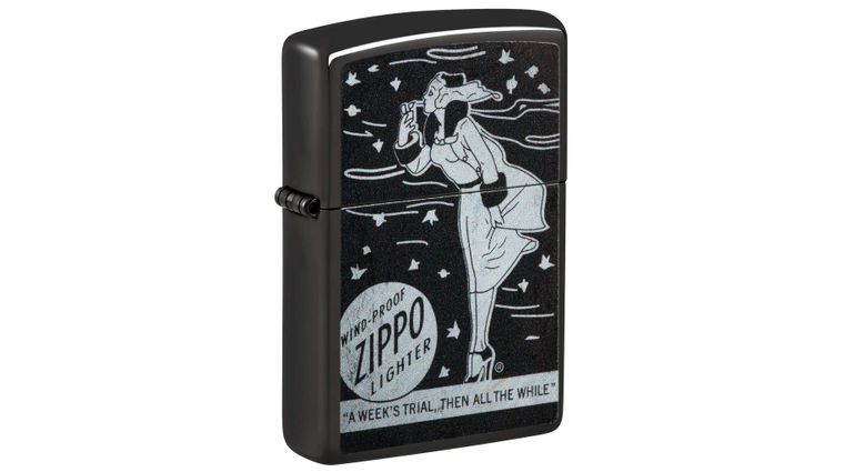 Zippo Lighter High Polish Black, Windy Zippo - KnifeCenter - 48456