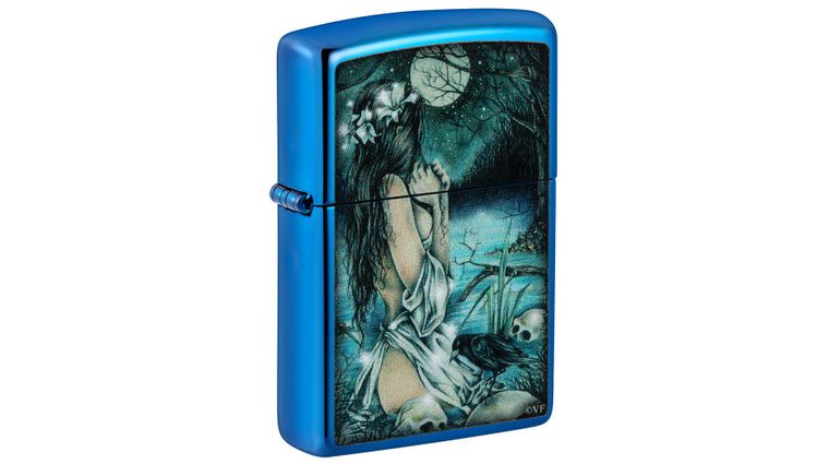 Zippo Lighter High Polish Blue, Victoria Francés Maiden of the Lake