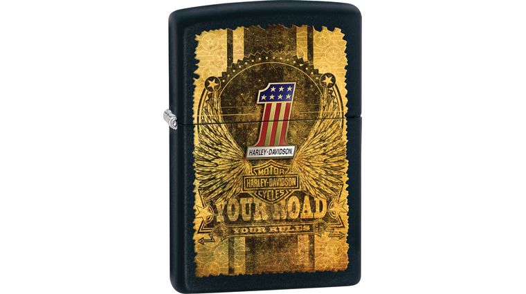 Zippo Harley-Davidson Your Road, Black Matte - KnifeCenter - 28350