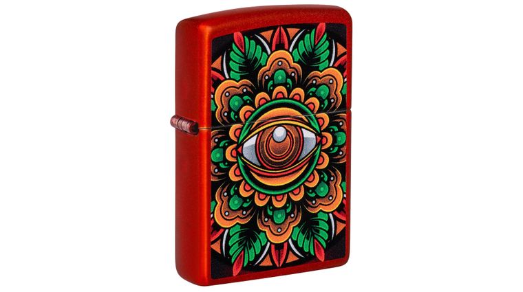 Zippo Lighter Metallic Red, Counter Culture Eye Design