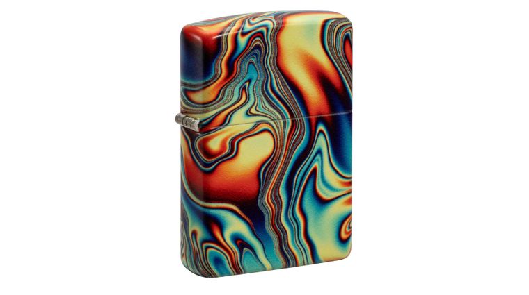 Zippo Lighter 540 Color, Glow in the Dark Colorful Swirl Design