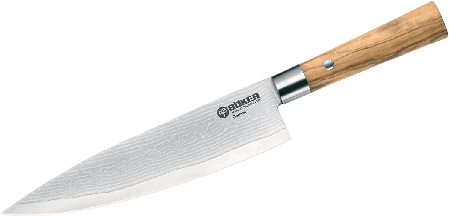 Bloomhouse 8 Inch German Steel Chef's Knife w/ Olive Wood Forged Handle