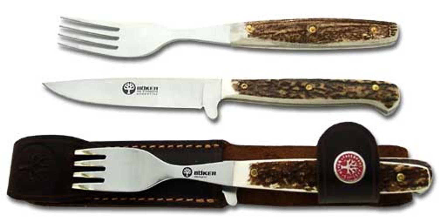 Boker Cottage-Craft Large Chef's Knife 8.66 inch C75 Carbon Steel Satin  Blade, Plum Wood Handles