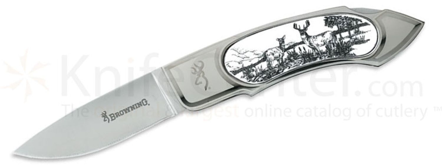 Browning Traditional Two Blade Fish & Bird Folder 3-1/2 closed