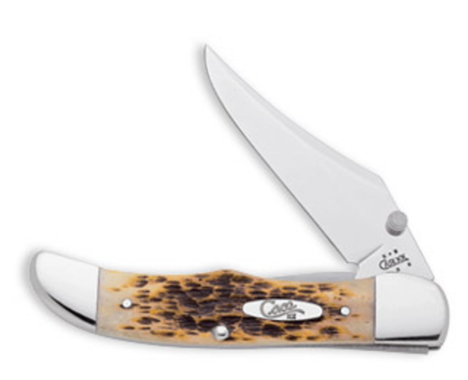 Case Mid Folding Hunter 61265lc Cv Amber Bone Chrome Vanadium Blades 