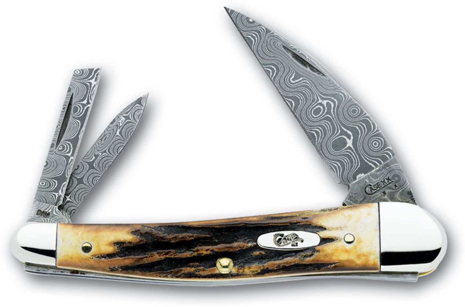 Damascus Knife, Acid Etched with Wood Handle — Heart Horse