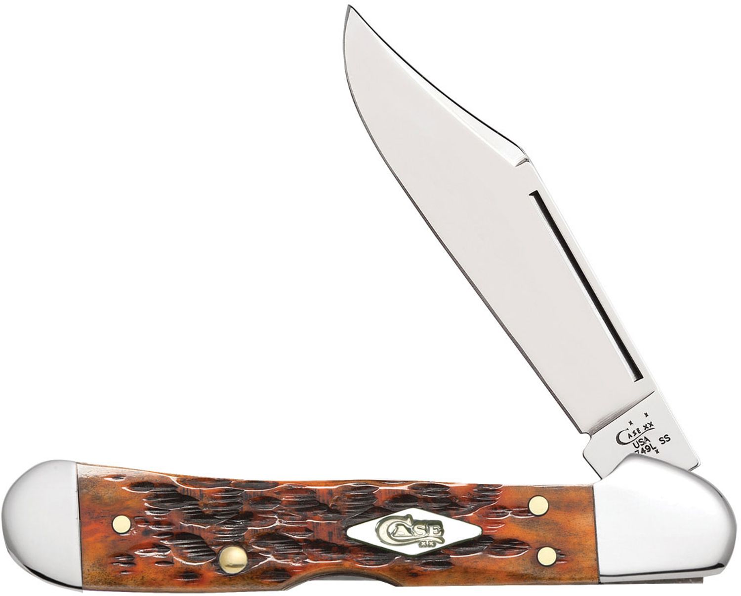 Case Amber Bone Pocket Knife - Mini Copperlock