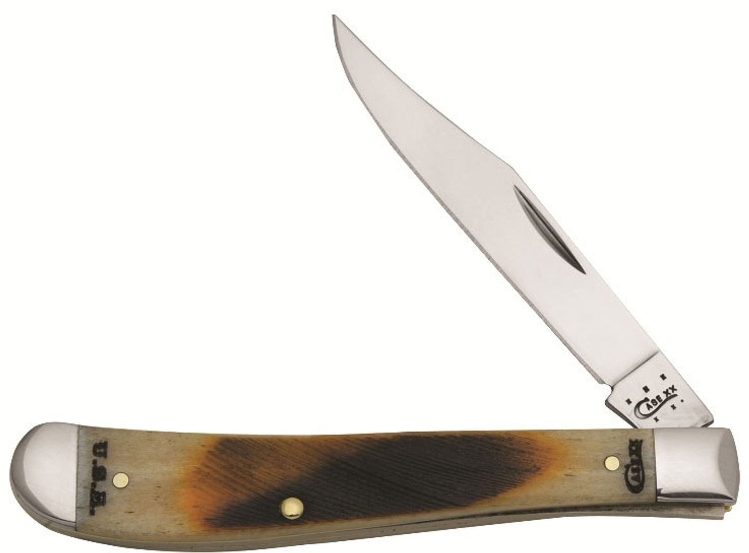  Case XX WR Pocket Knife Trapper With Genuine Bone Handle,  Carbon Steel Blade(s), Length Closed: 4 1/8 Inches (Amber Bone) : Hunting  Folding Knives : Sports & Outdoors