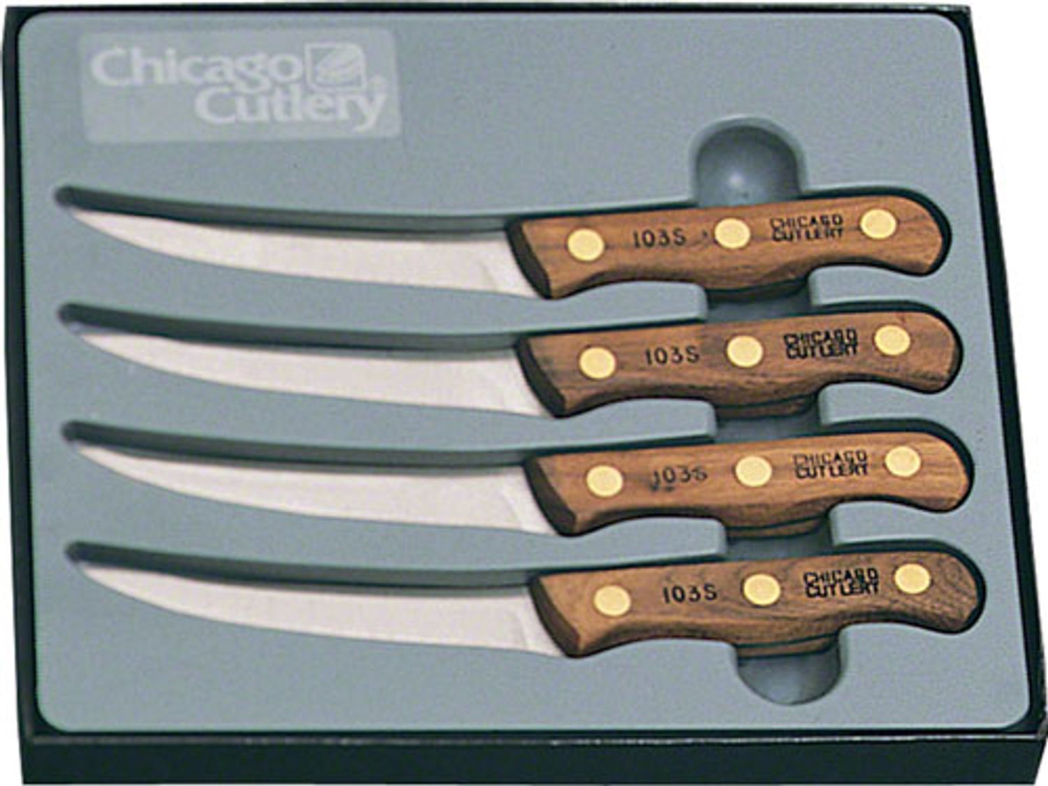 Chicago Cutlery B144 Walnut Full Tang Fixed Blade Kitchen Steak Knife Set 3