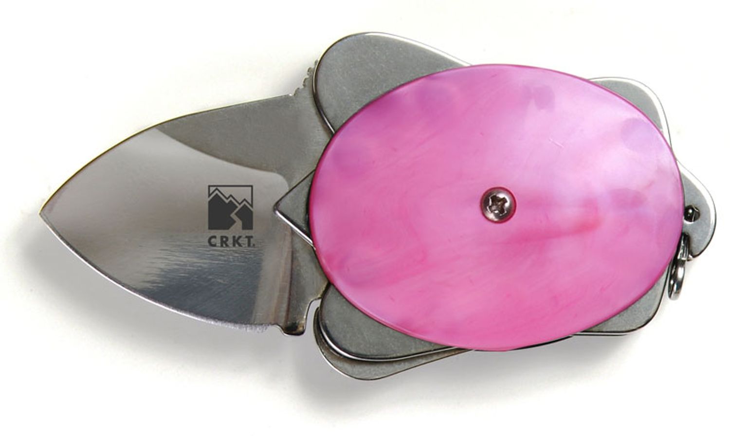 Columbia River Ashworth Turtle Polished Money Clip Frame, Pink Scales - KnifeCenter - 5910P