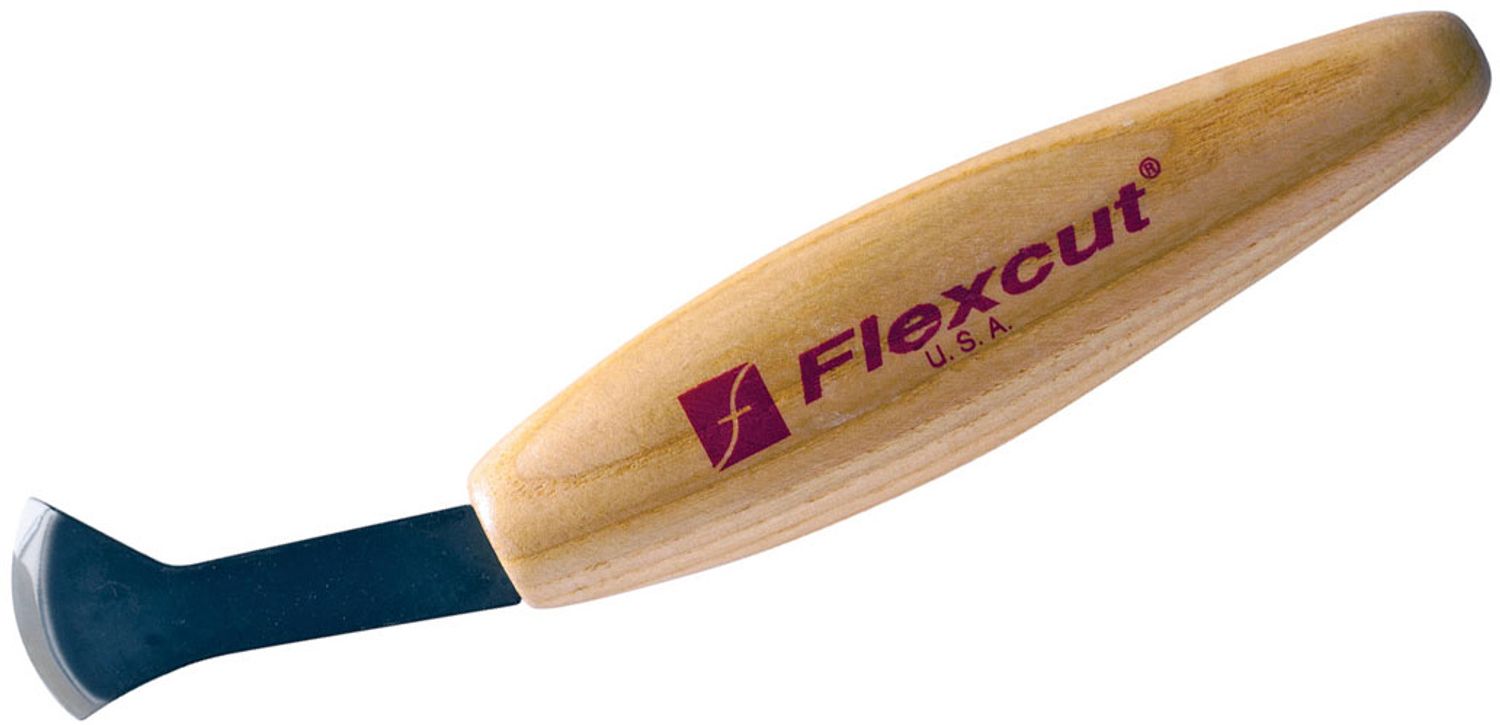 Flexcut Hooked Push Knife 1.875 Carbon Steel Blade Ash 