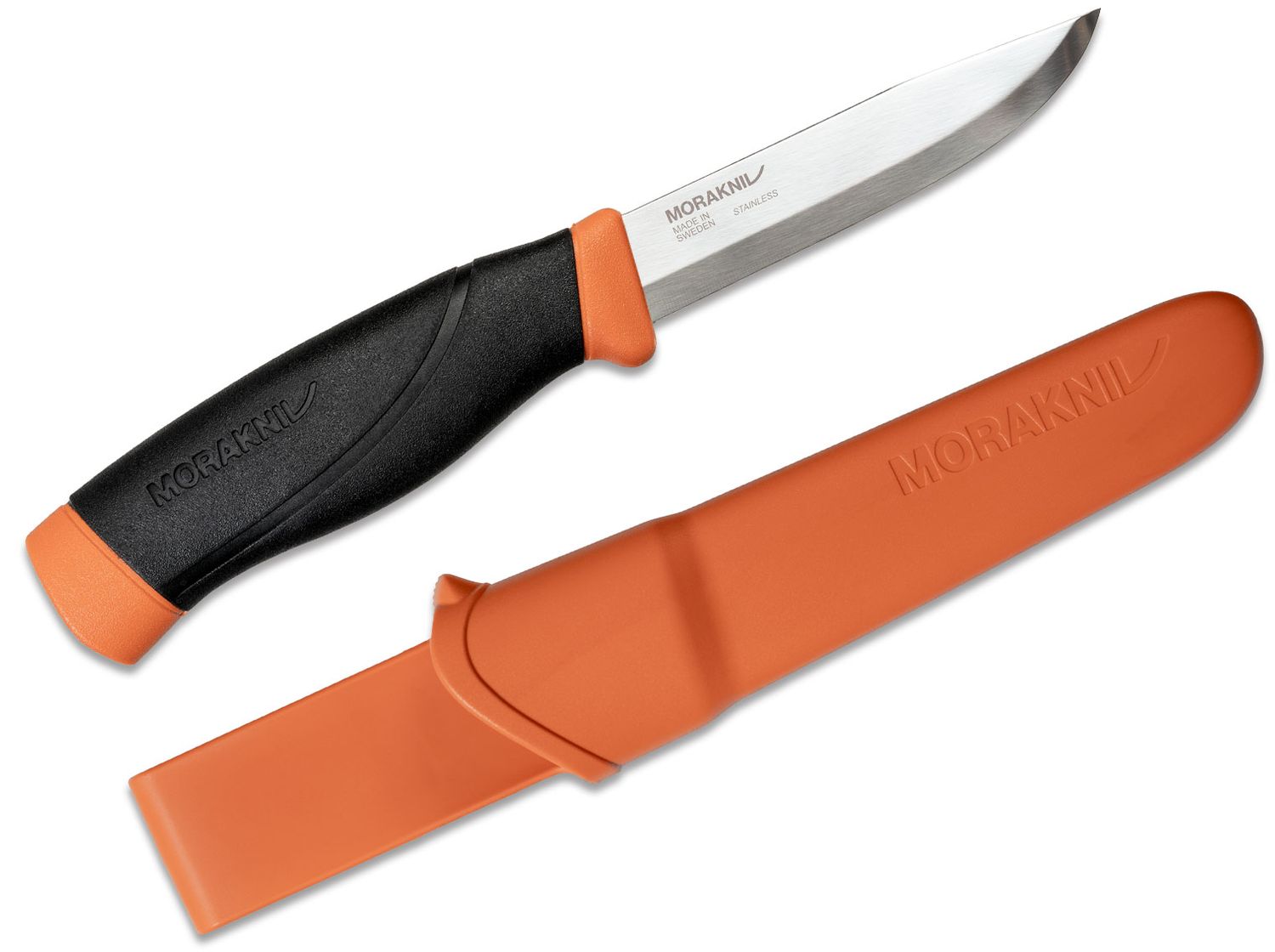 Morakniv Mora of Sweden Heavy-Duty Companion Knife 4.1 Stainless Steel  Blade, Burnt Orange/Black Rubber Handle - KnifeCenter - M-13259