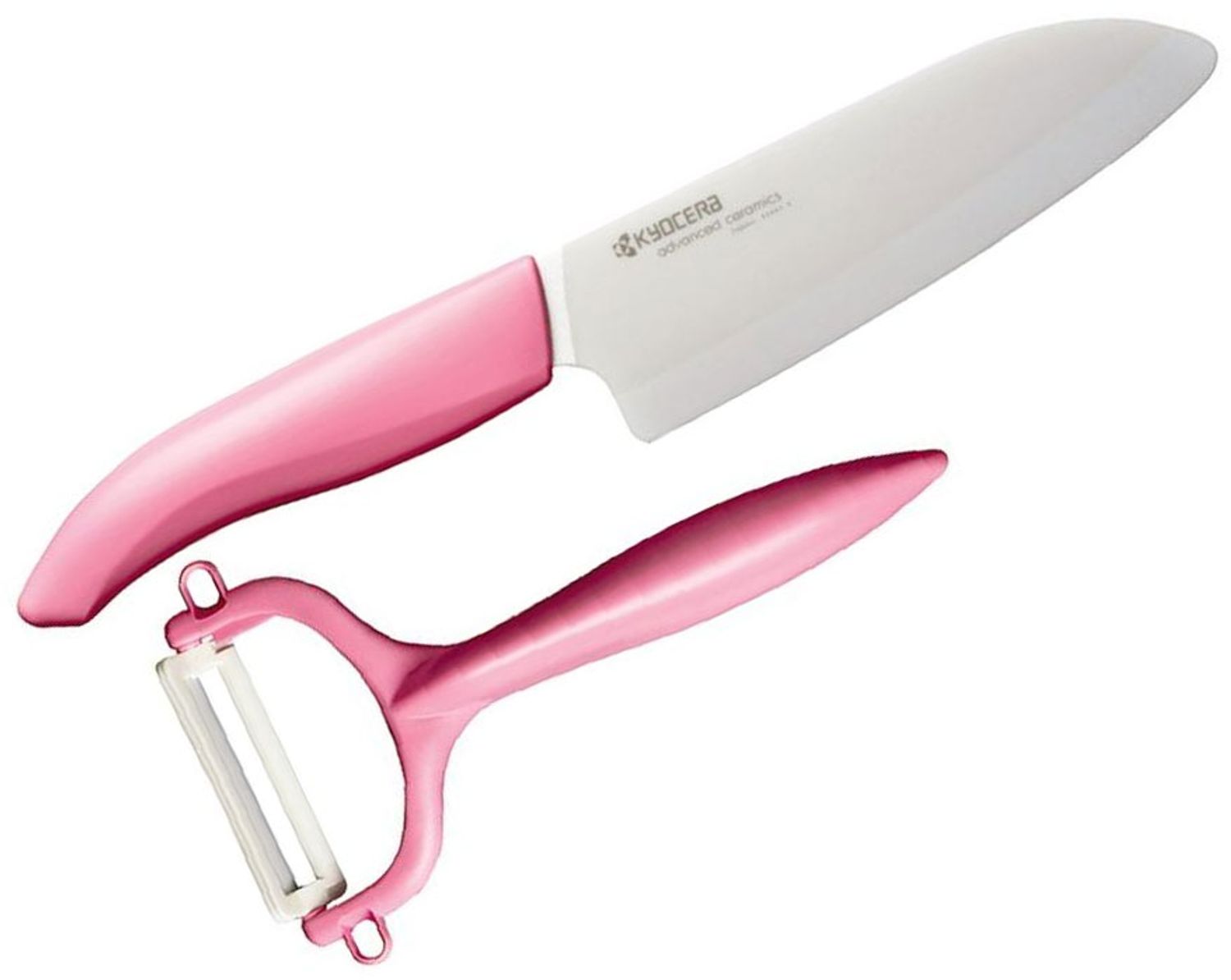 Sharp White Blade Ceramic Santoku Knife 5 Kitchen Knives Set + Cover +  Peeler