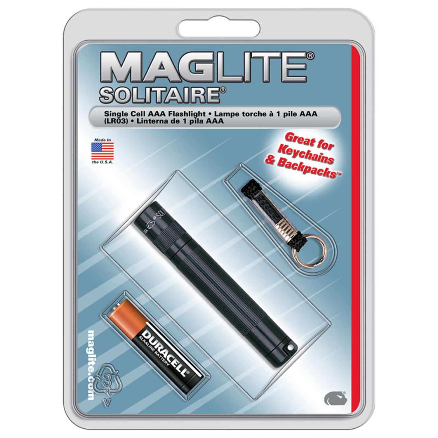 Maglite K3A016 Mini Mag AAA Solitaire Torch Blister Pack-Noir MGLK 3A016
