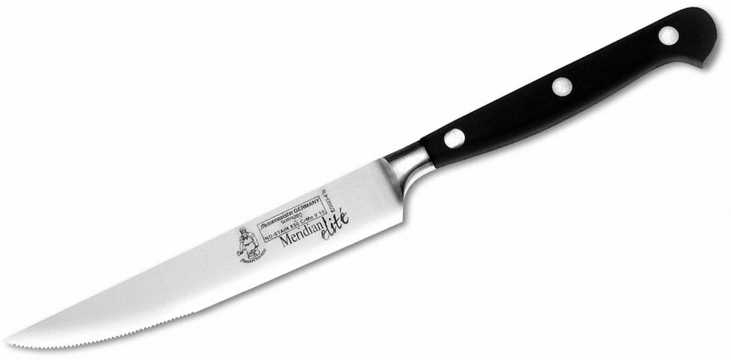 Messermeister Meridian Elite 4-1/2 Non-Serrated Steak Knife Set -  KnifeCenter - E/3684-4/4S