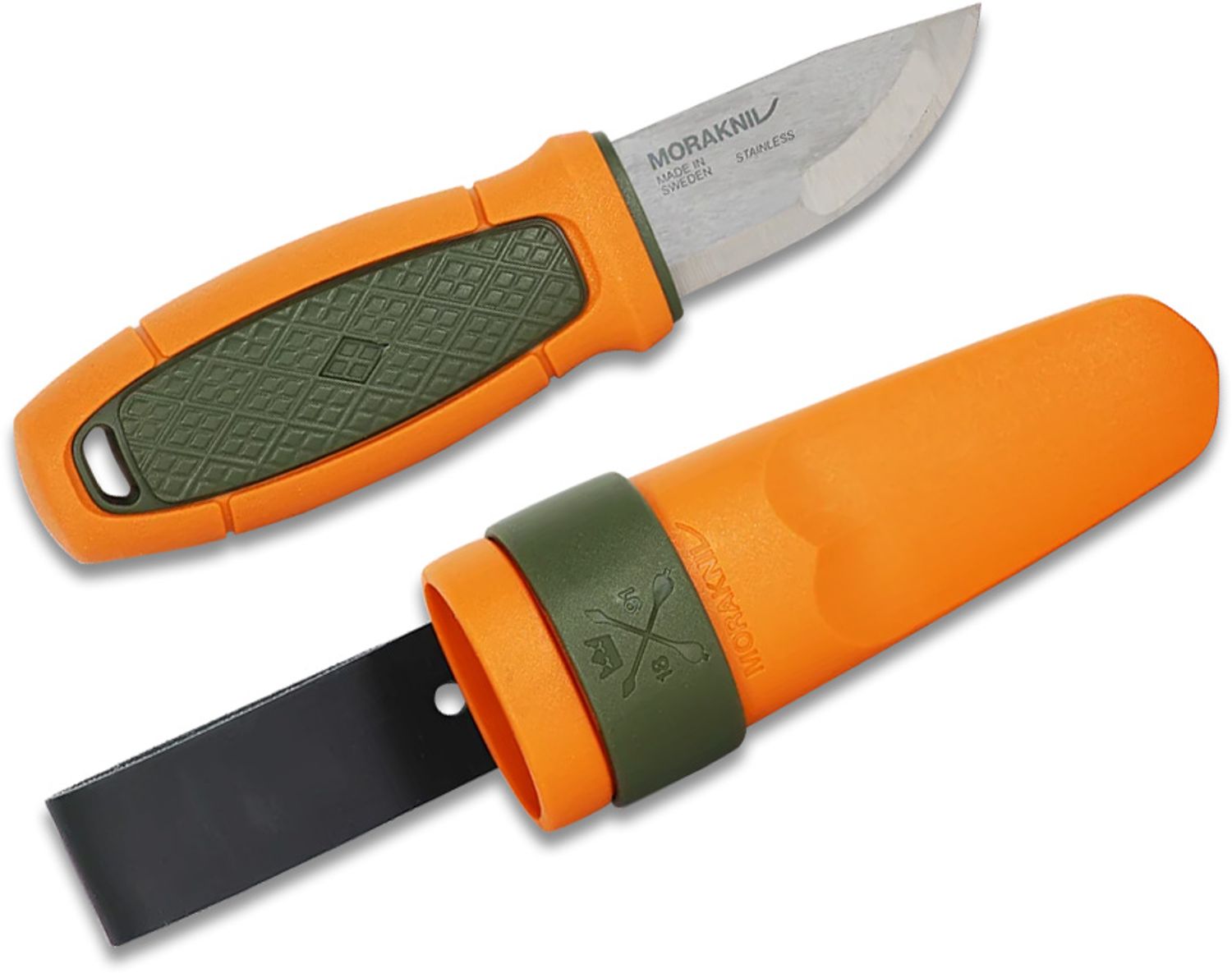 Morakniv Eldris Pocket-Size Fixed Blade Knife 2.2 Swedish Stainless Steel  Drop Point Blade, Orange/Green Polypropylene Handle, Polymer Sheath -  KnifeCenter - M-14237
