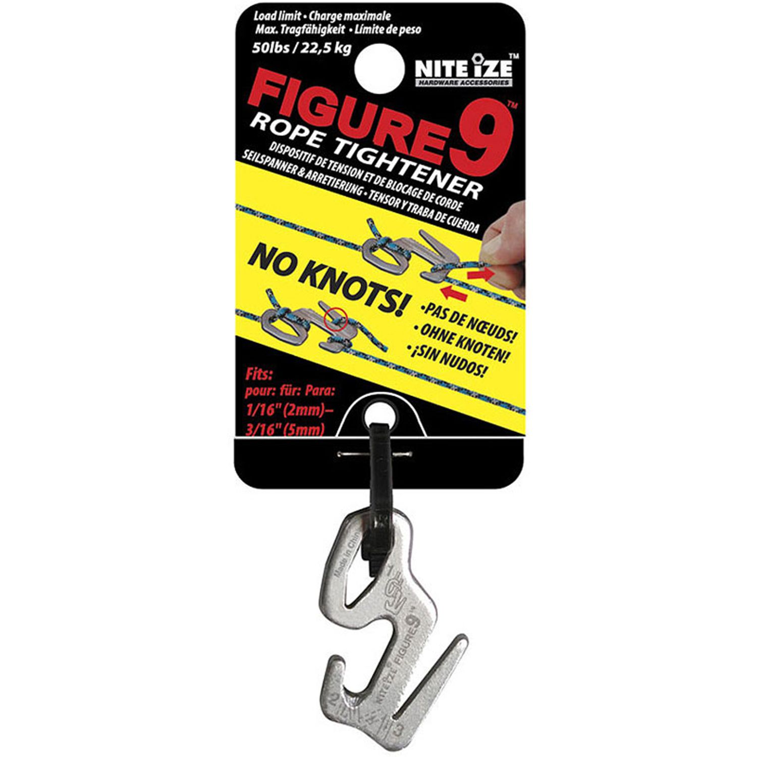Details about   Nite Ize Small Silver Figure 9 Rope Tightener F9S-02-09 