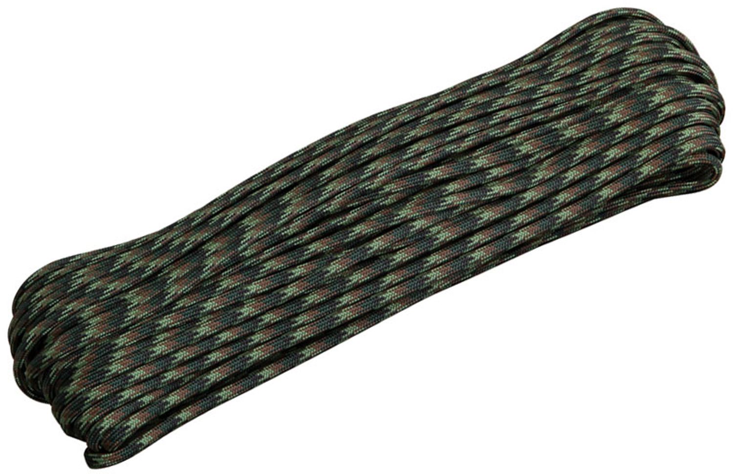 Atwood Rope 550 Paracord, Woodland Camo, 100 Feet - KnifeCenter