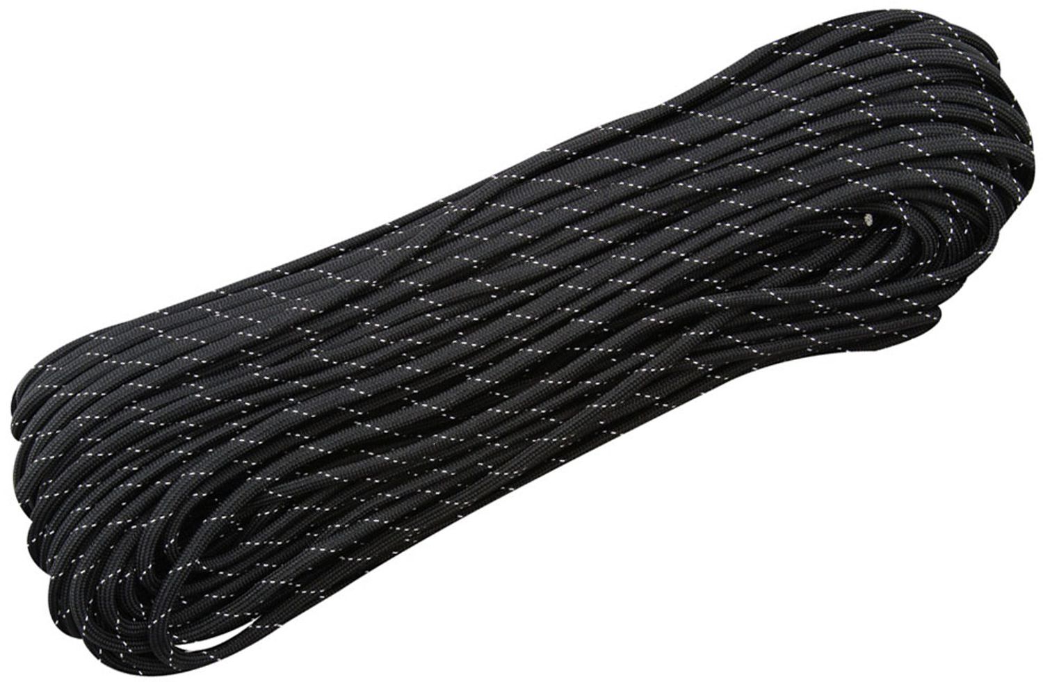 Marble's 550 Paracord, Black Reflective with Silver Tracer, 100
