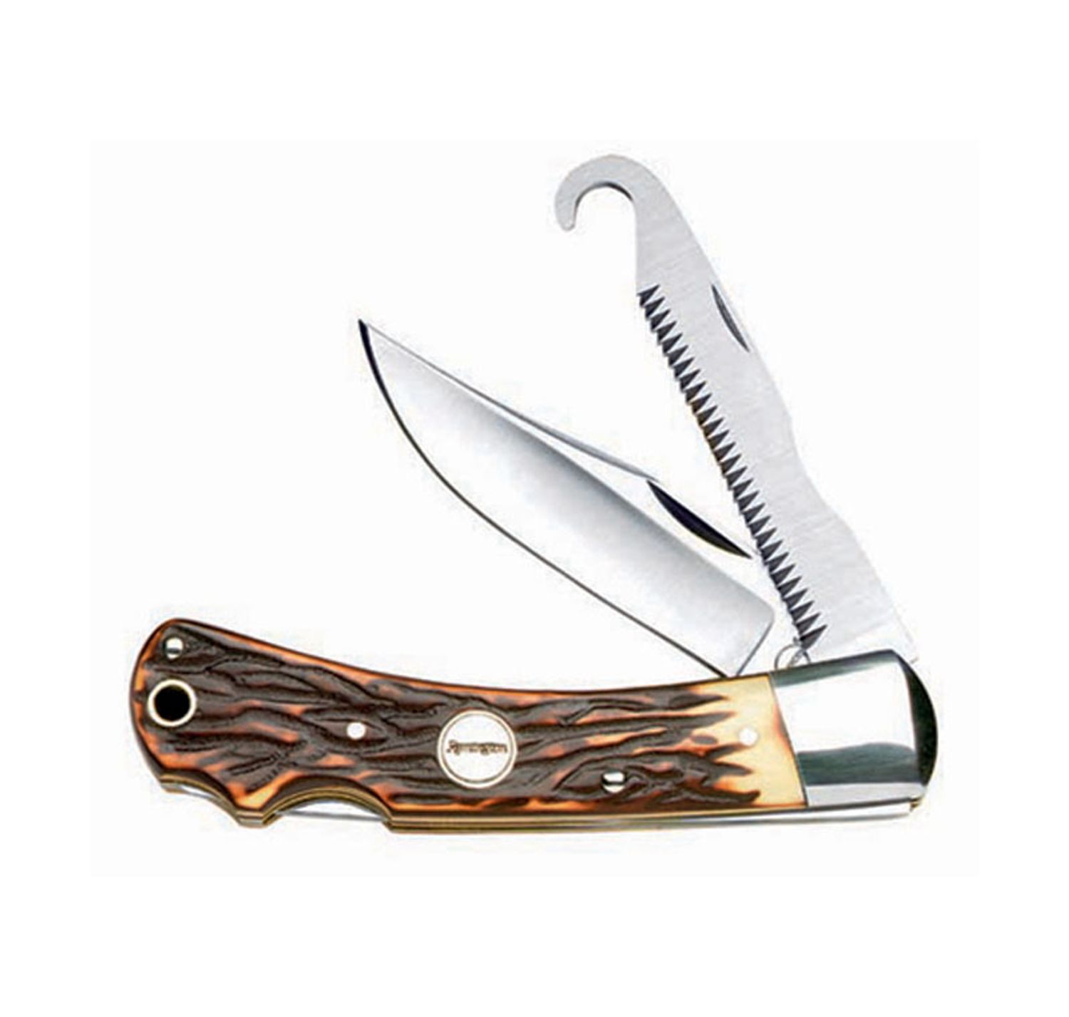 Remington Heritage Delrin Stag Big Game Pocketknife 3-3/4 Clip