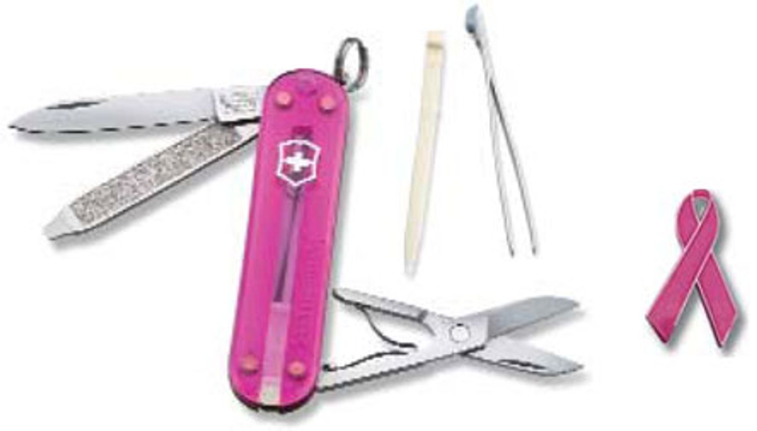 Victorinox Classic SD Translucent Pink Camo Swiss Army Knife For Sale