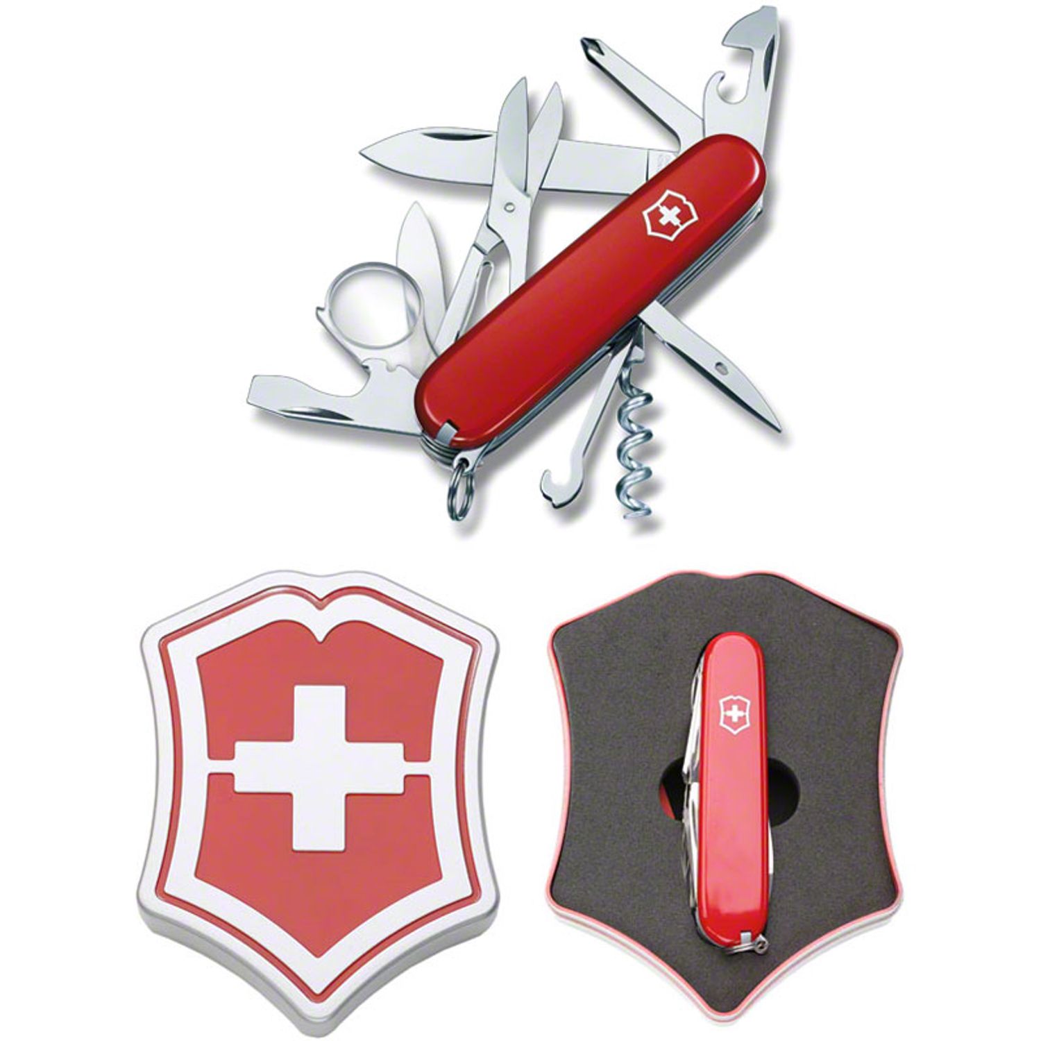 Victorinox Swiss Army Explorer 3.5" Red Handle In Swiss Army Box ...