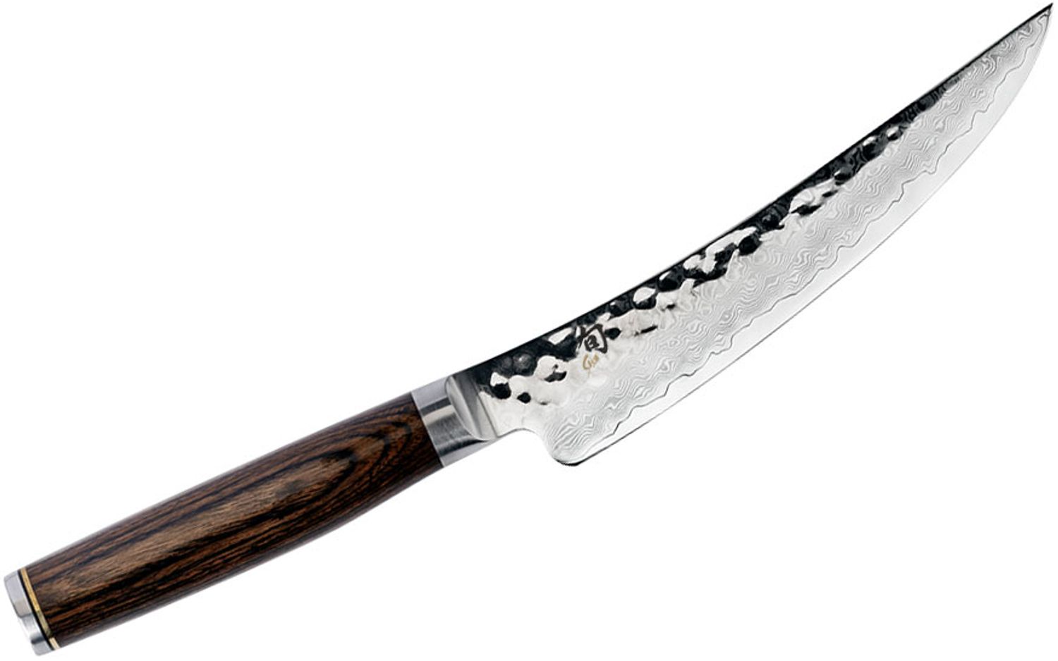 Shun TDM0774 Premier Gokujo Boning/Fillet Knife 6 inch Hammered Blade,  PakkaWood Handle