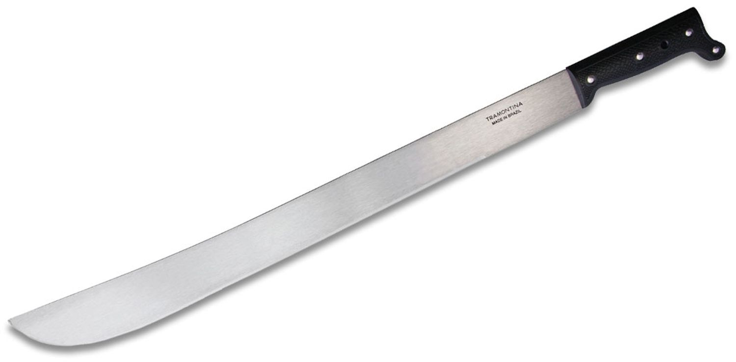 Tramontina Machete 24 Carbon Steel Satin Blade, Black Plastic Handle, No  Sheath - KnifeCenter - TT16024