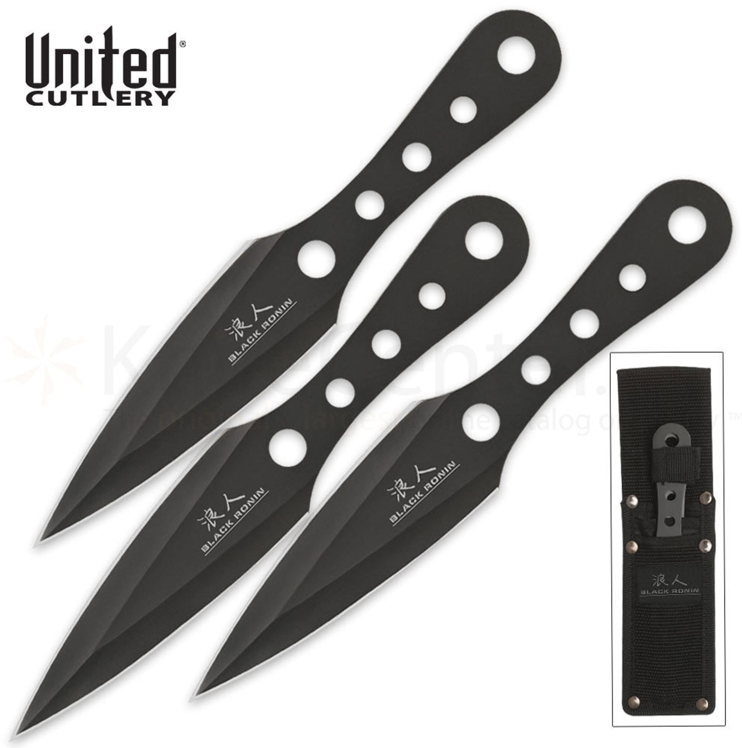 United Cutlery Black Ronin Triple Bolt Throwing Knife Set 6-1/2 ...