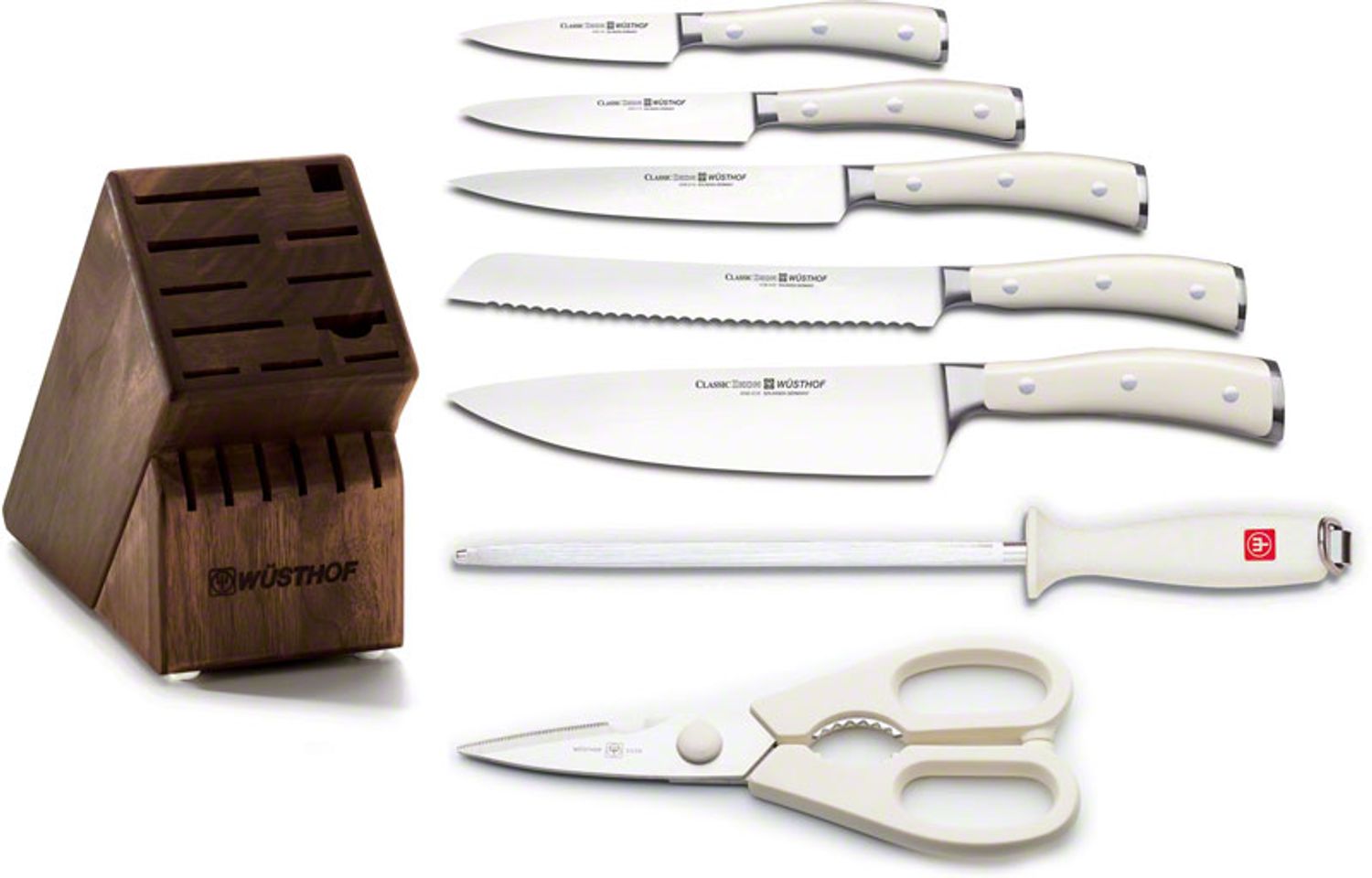 Wusthof Classic Ikon Creme 16 Piece Knife Set with Acacia Block