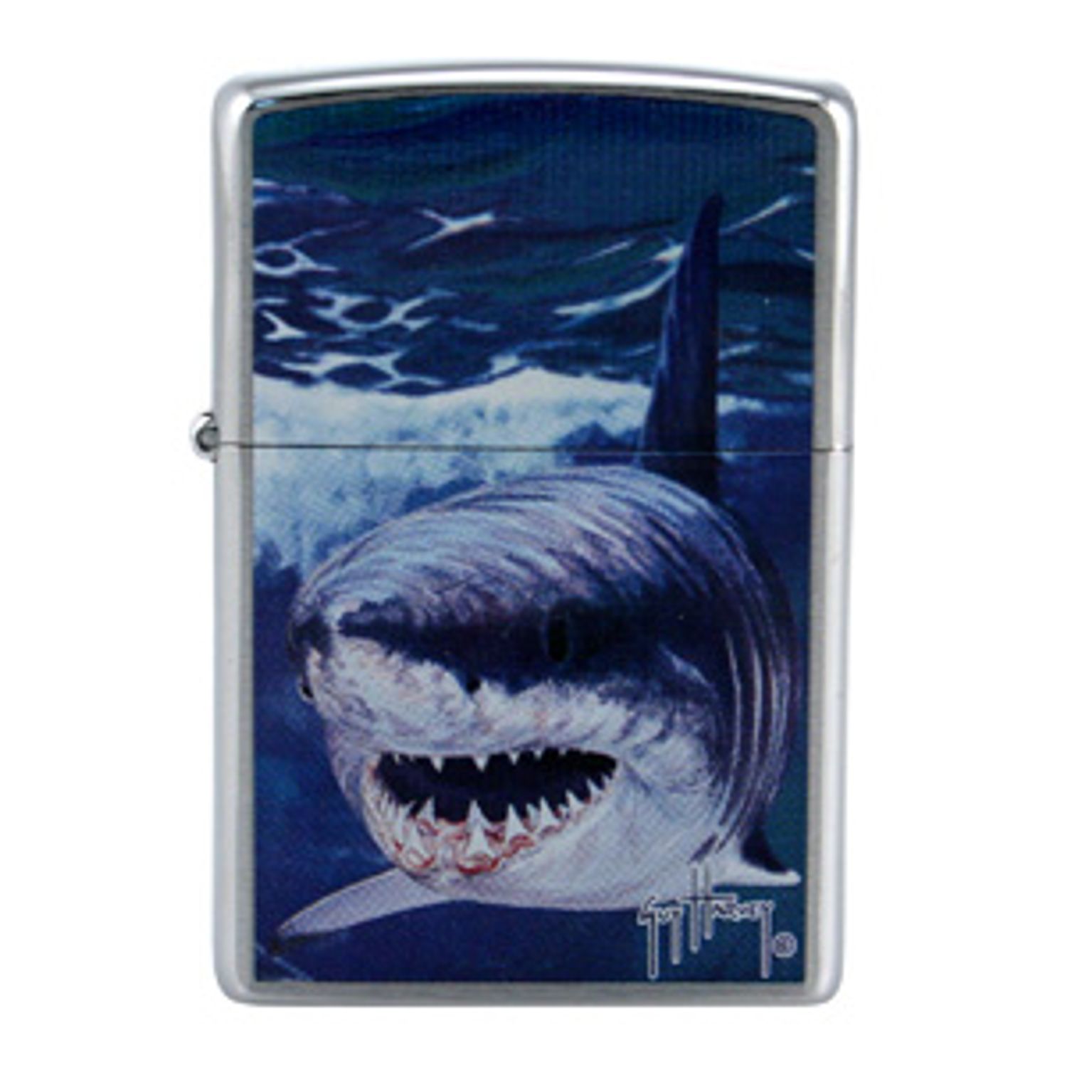 Zippo® Brushed Chrome, Guy Harvey Shark - KnifeCenter - ZIP21052 -  Discontinued