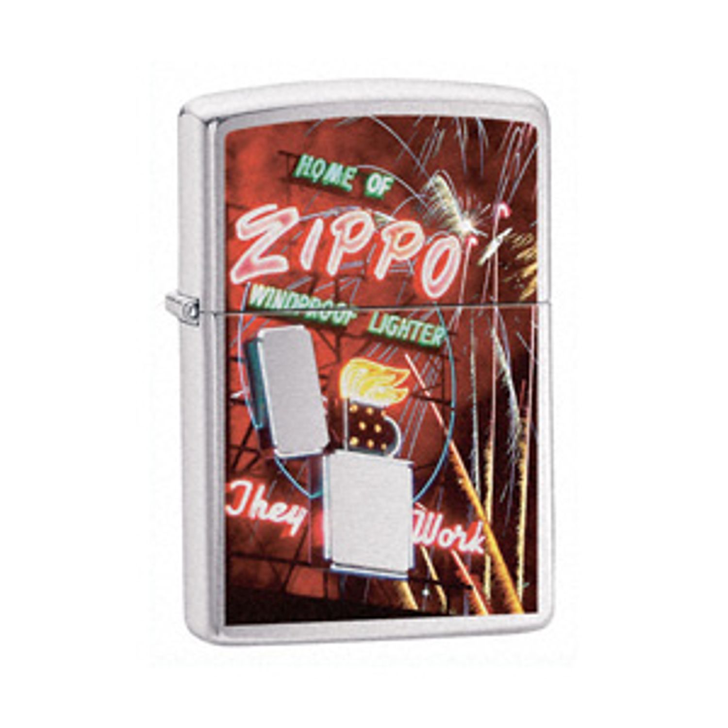 Zippo® Brushed Chrome, Zippo® Neon Sign - KnifeCenter - ZIP24069 ...