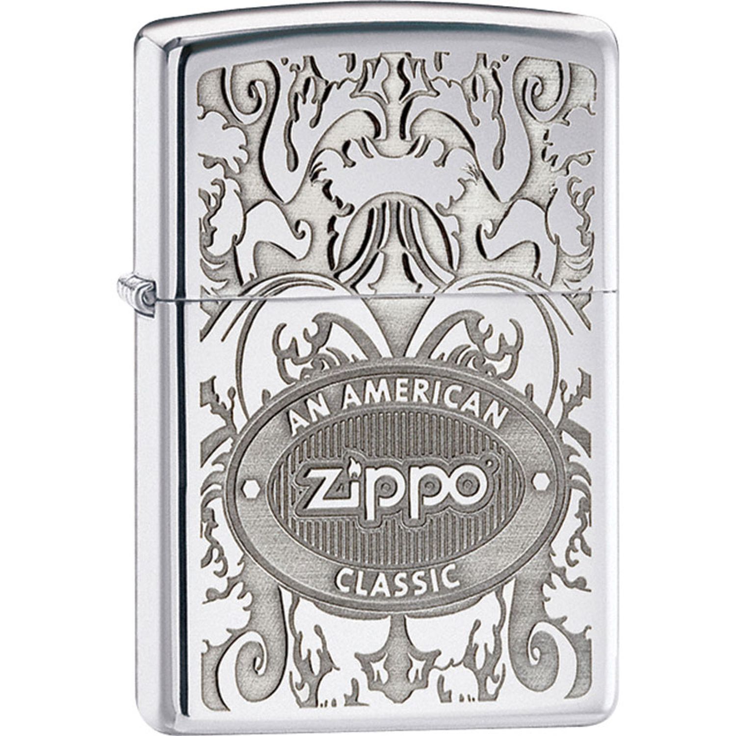Zippo Lighter American Classic, Zippo Crown Stamp High Polish Chrome