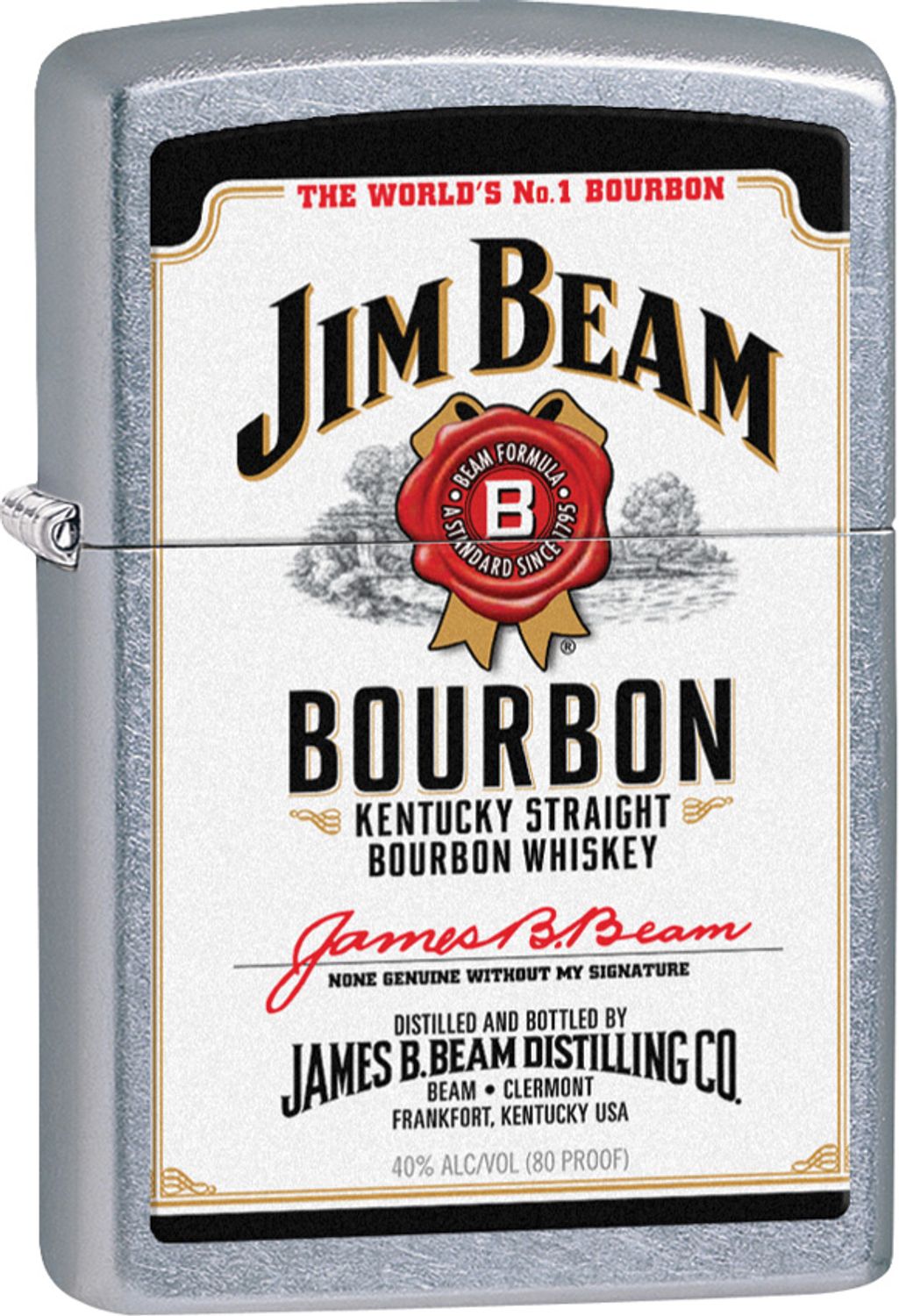 Zippo Jim Beam White Label, Street Chrome Classic - KnifeCenter