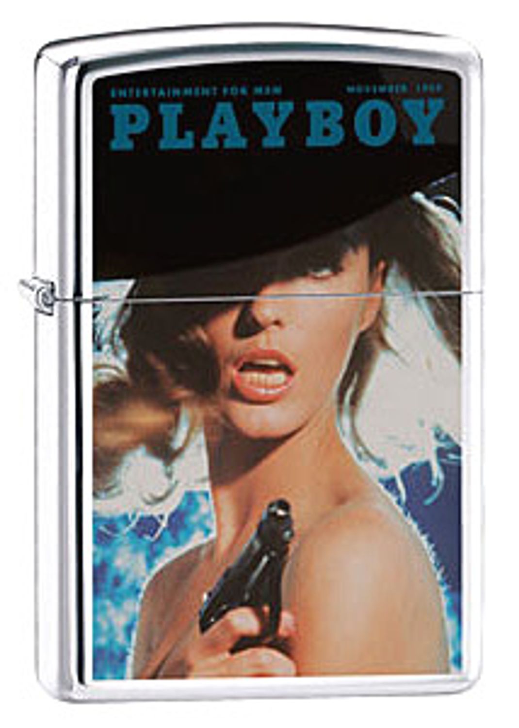 ZIPPO High Polish Chrome Lighter - Playboy Cover, November 1965