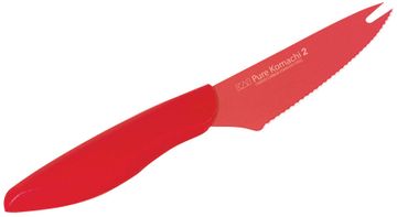 Serrated Fork-Tip Tomato Knife – Red – 4.25