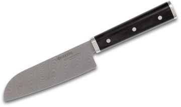 Lamson 7-inch Premier Forged Kullenschliff (Granton) Edge Santoku Knife -  Midnight