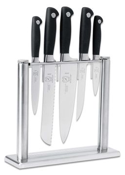 Choice 7 Piece Knife Set with White Handles & Mercer Knife Roll